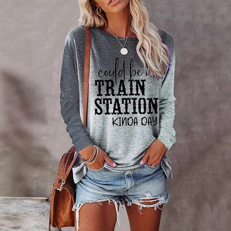 Retro Casual 3D Digital-Print Fashion Womens Crew-Neck T-Shirt Top